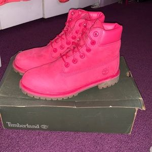 Hot Pink Water Proof Timberland Boots